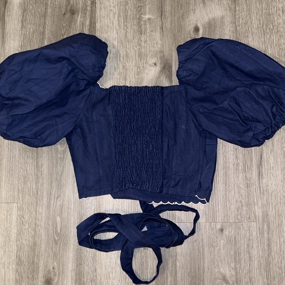 Mare Puff Sleeve linen wrap blouse - Picture 11 of 11